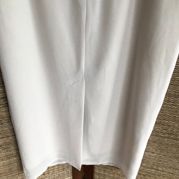 R&M Richards Karen Kwong 70s Floral Leaf Embroidered Cream Blouson Dress Size 12 - Picture 16 of 16